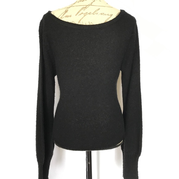 ART- black sweater with front or back waist ties - Picture 12 of 12